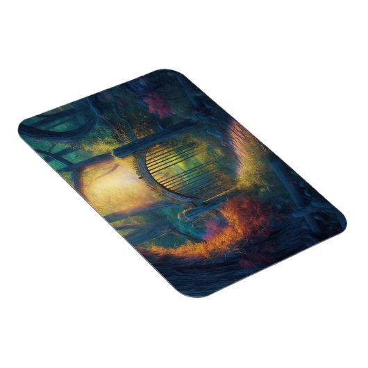 Bezauberter Waldgarten | Digitale Kunst Magnet (Rechte Seite)