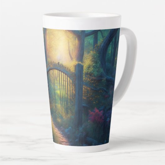 Bezauberter Waldgarten | Digitale Kunst Milchtasse (Rechte Ecke)