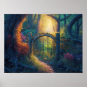 Bezauberter Waldgarten | Digitale Kunst Poster (Vorne)