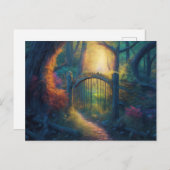Bezauberter Waldgarten | Digitale Kunst Postkarte (Vorne/Hinten)