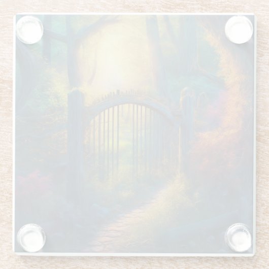 Bezauberter Waldgarten | Glasuntersetzer (Rückseite)