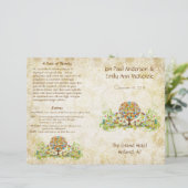 Bezauberter Waldkreis Liebe Hochzeitsprogramm (Stehend Vorderseite)