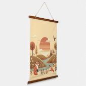 "Bezauberter Waldlichter - Eine Atemberaubende Mau Wandteppich Mit Holzrahmen (Gewinkelt)