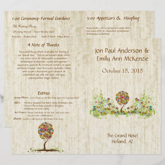 Bezauberter Waldpatchwork Blumenmauerbaum (Vorne/Hinten)