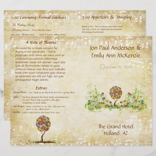 Bezauberter Waldpatchwork Blumenmauerbaum (Vorne/Hinten)