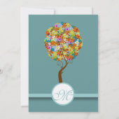 Bezauberter Waldpatchwork Blumenmauerbaum Einladung (Rückseite)