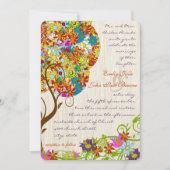 Bezauberter Waldpatchwork Blumenmauerbaum Einladung (Vorderseite)