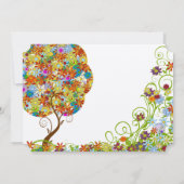 Bezauberter Waldpatchwork Blumenmauerbaum Einladung (Rückseite)