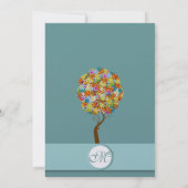 Bezauberter Waldpatchwork Blumenmauerbaum Einladung (Rückseite)