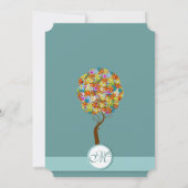 Bezauberter Waldpatchwork Blumenmauerbaum Einladung (Rückseite)