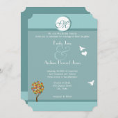 Bezauberter Waldpatchwork Blumenmauerbaum Einladung (Vorne/Hinten)