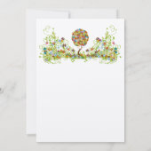 Bezauberter Waldpatchwork Blumenmauerbaum Einladung (Rückseite)