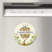 Bezauberter Waldpatchwork Blumenmauerbaum Magnet (In Situ (Geschirrspüler))