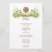 Bezauberter Waldpatchwork Blumenmauerbaum Menükarte (Vorderseite)