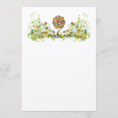 Bezauberter Waldpatchwork Blumenmauerbaum Menükarte (Rückseite)