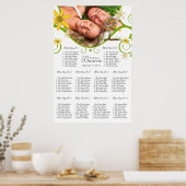 Bezauberter Waldpatchwork Blumenmauerbaum Poster (Küche)