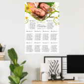 Bezauberter Waldpatchwork Blumenmauerbaum Poster (Heimbüro)