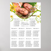 Bezauberter Waldpatchwork Blumenmauerbaum Poster (Vorne)