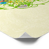 Bezauberter Waldpatchwork Blumenmauerbaum Poster (Ecke)