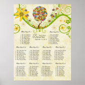 Bezauberter Waldpatchwork Blumenmauerbaum Poster (Vorne)