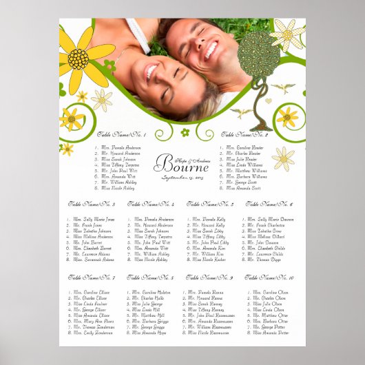 Bezauberter Waldpatchwork Blumenmauerbaum Poster (Vorne)