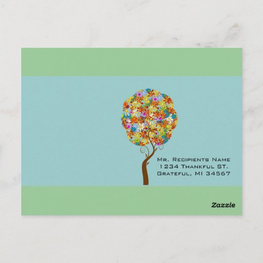 Bezauberter Waldpatchwork Blumenmauerbaum Postkarte (Rückseite)