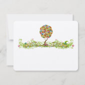 Bezauberter Waldpatchwork Blumenmauerbaum RSVP Karte (Rückseite)