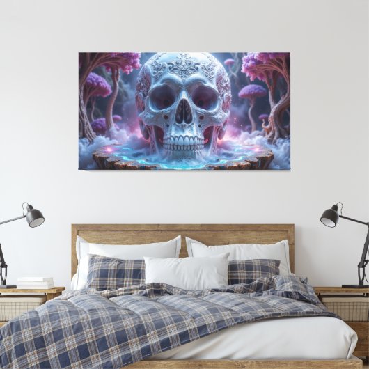 Bezauberter Waldschädel Leinwanddruck (Insitu (Schlafzimmer))