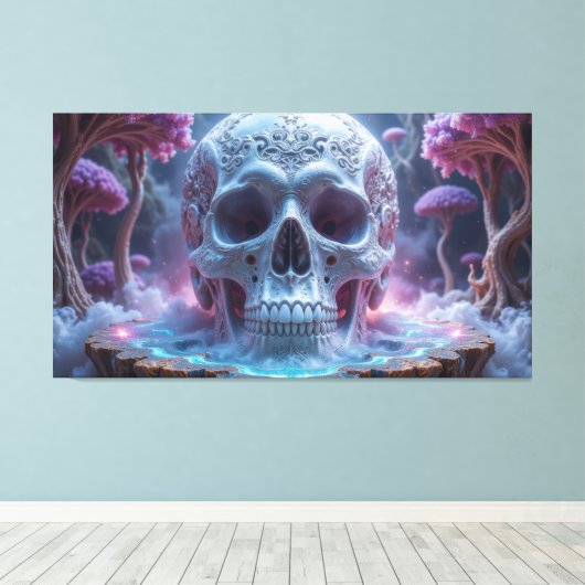 Bezauberter Waldschädel Leinwanddruck (Insitu (Holzboden))