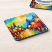 Bezauberter Waldsonnengang Getränkeuntersetzer (Linke Seite)