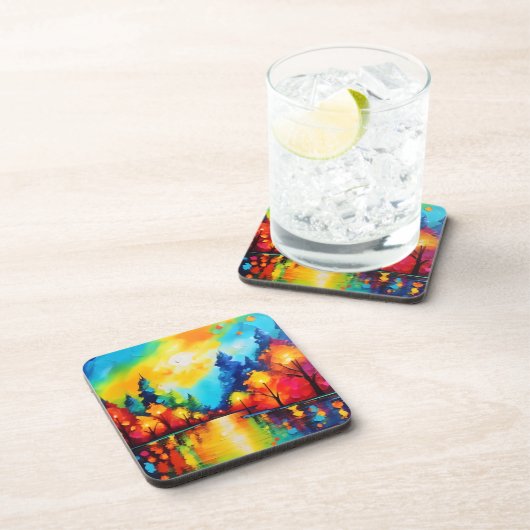 Bezauberter Waldsonnengang Getränkeuntersetzer (Rechte Seite)