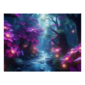Bezauberter Waldstrom - glühende Blume Fantasie Poster (Vorderseite)