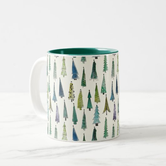 "Bezauberter Waldurlaub" Zweifarbige Tasse (Vorderseite Links)