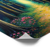 Bezauberter Waldweg: Eine ruhige Reise in einen Su Poster (Ecke)