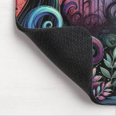 Bezauberter Waldweg mit glühenden Lantern Mousepad (Ecke)