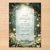 Bezauberter Waldweg von Blume Grüne Hochzeit Acryleinladungen (Vorderseite)