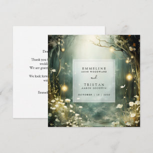 Bezauberter Waldweg von Blume Grüne Hochzeit Dankeskarte