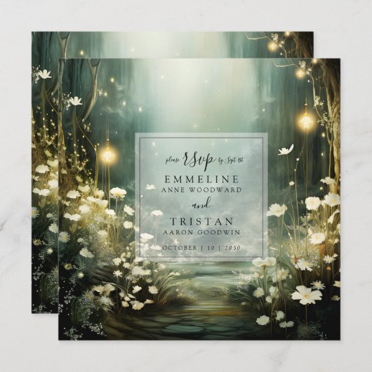 Bezauberter Waldweg von Blume UAWG Save The Date (Vorne/Hinten)