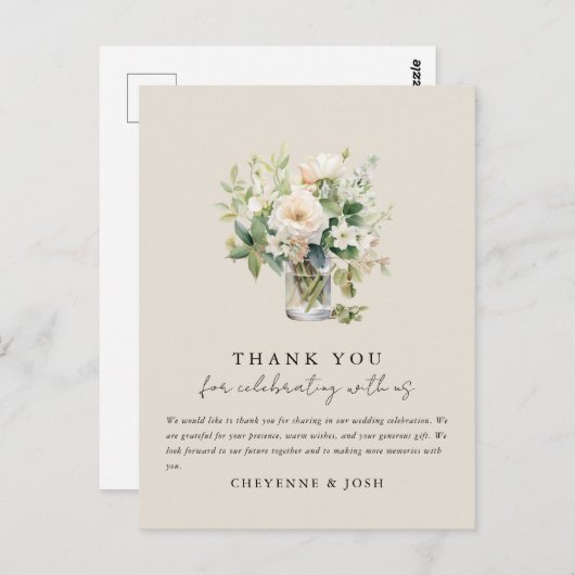 Bezauberter Wasserfarbenwald Bohemisch Danke Postkarte (Vorne/Hinten)