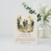 Bezauberter Wasserfarbenwald Bohemisch Danke Postkarte (Stehend Vorderseite)