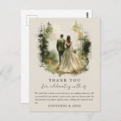 Bezauberter Wasserfarbenwald Bohemisch Danke Postkarte (Vorne/Hinten)