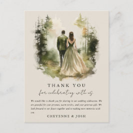 Bezauberter Wasserfarbenwald Bohemisch Danke Postkarte