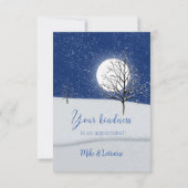 Bezauberter Weihnachtsabend im Wald Dankeschön Kar Dankeskarte (Rückseite)