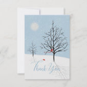 Bezauberter Weihnachtsfeiertag im Wald Dankeschön Dankeskarte (Vorderseite)