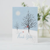 Bezauberter Weihnachtsfeiertag im Wald Dankeschön Dankeskarte (Stehend Vorderseite)