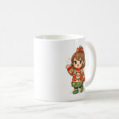 Bezauberter Weihnachtspullover-Mädchen-Becher Kaffeetasse (VorderseiteRechts)