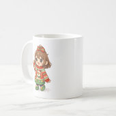 Bezauberter Weihnachtspullover-Mädchen-Becher Kaffeetasse (Vorderseite Links)