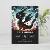 Bezauberter Winged Dragon Geburtstagsfeier Einladung (Stehend Vorderseite)
