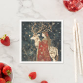 Bezauberter Winter: Der Maiden und der Stag Serviette (Beispiel)