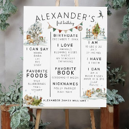 Bezauberter Winter | Wald 1. Geburtstag Meilenstei Poster